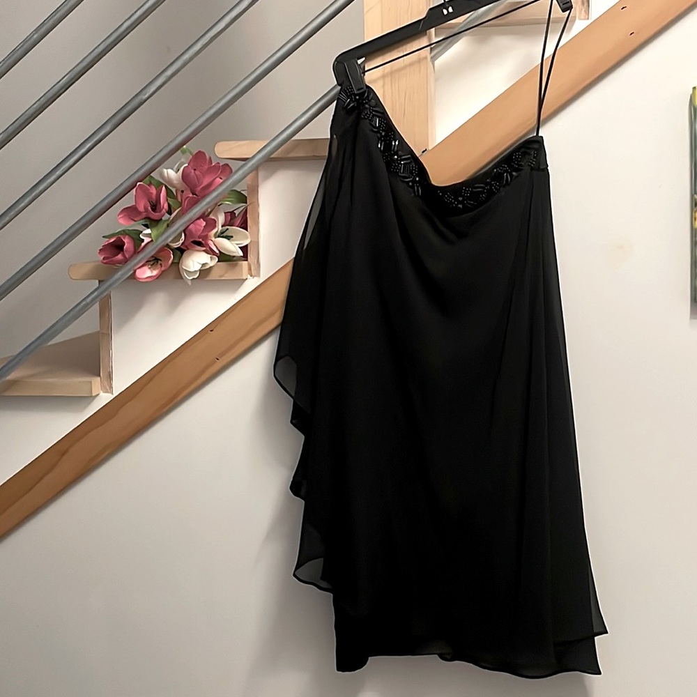 Max & Cleo one shoulder beaded cocktail dress